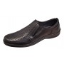 Pantofi casual barbati din piele naturala - Model negru perforat GKR125N